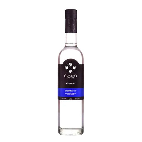 Pisco CUATRO GALLOS Puro Quebranta Botella 750ml